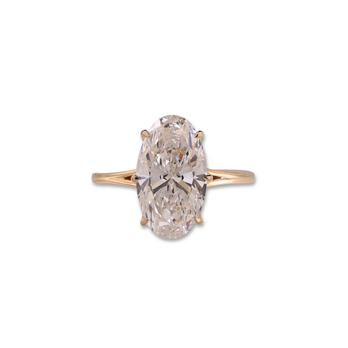 Oval Diamond Solitaire Ring 